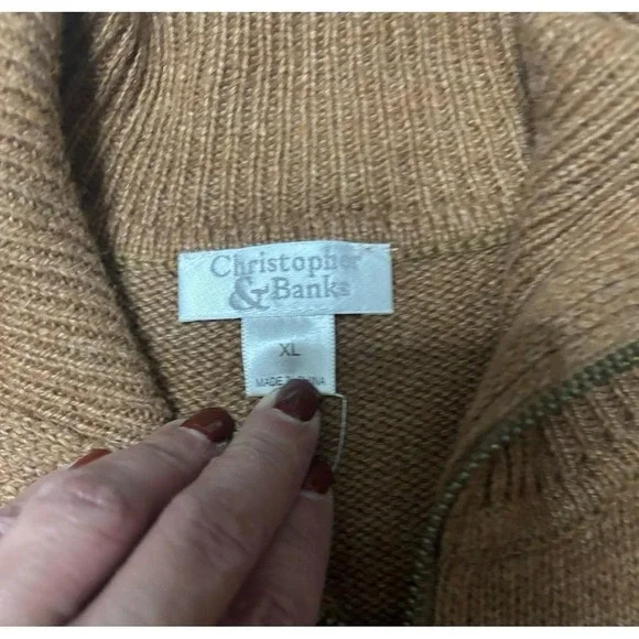 Vintage Christopher & Banks western zip up cardigan size XL - Picture 5 of 8